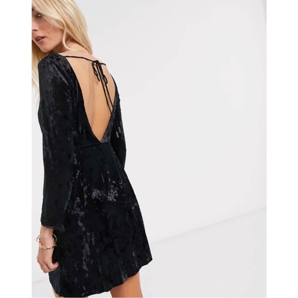 NWT FREE PEOPLE KAT velvet and faux lace wrap dress size medium - Picture 6 of 11